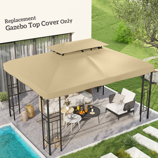 Cream Gazebo Roof Replacement for 3 x 4m Frames Weather Resistant by Outsunny