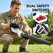 Cordless Leaf Blower for Easy Garden and Patio Clean Up Lightweight White AOSOM