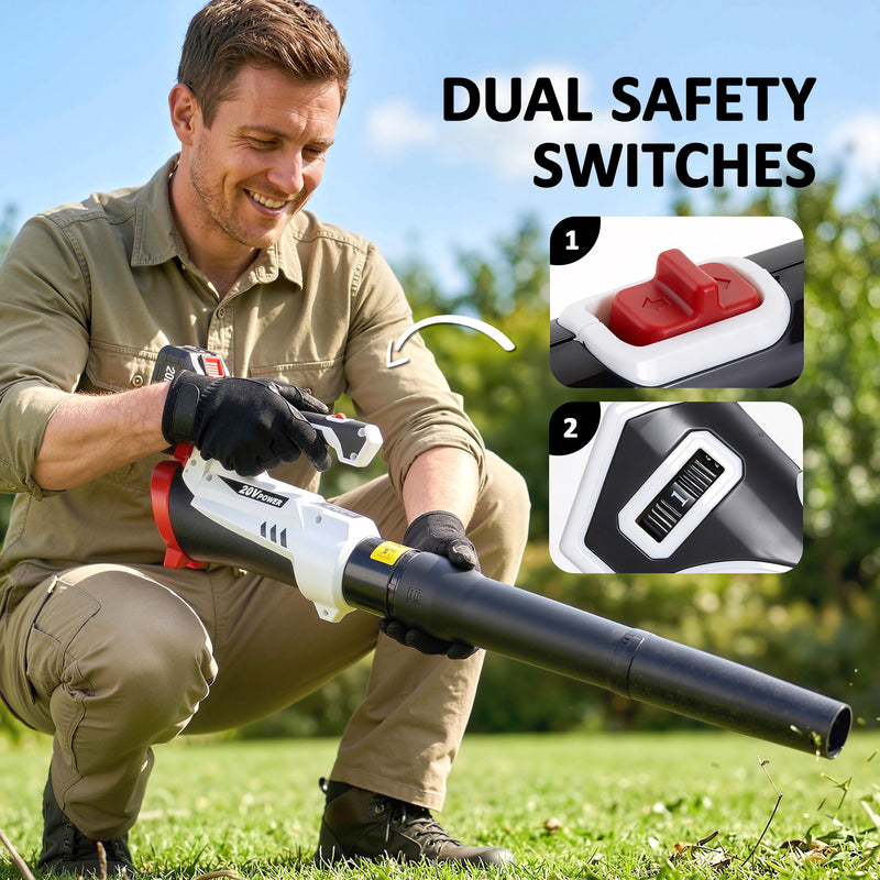 Cordless Leaf Blower for Easy Garden and Patio Clean Up Lightweight White AOSOM