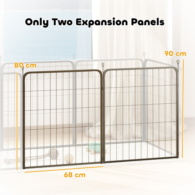 2 Piece Dog Pen Expansion Pack with 3 Connecting Stakes for 80cm High Pet Playpen by PawHut