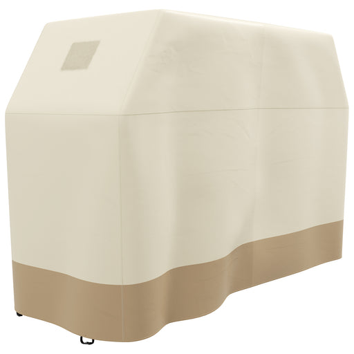 Waterproof BBQ Grill Cover With PU Coating For Outdoor Protection, Beige