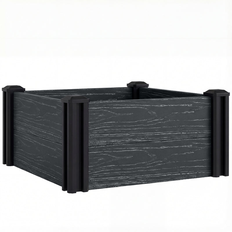 Raised Garden Bed for Easy Vegetable and Herb Growing with Tool Free Assembly Dark Grey Outsunny