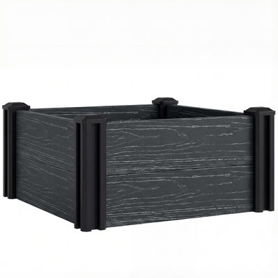 Raised Garden Bed for Easy Vegetable and Herb Growing with Tool Free Assembly Dark Grey Outsunny