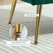 Velvet Shell Back Accent Chair With Padded Seat For Living Room Or Bedroom Green