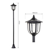 Tall Solar Garden Post Light With LED Lantern For Outdoor Pathways And Driveways
