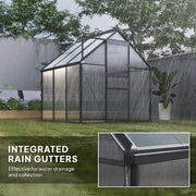 Walk In Polycarbonate Greenhouse 190 x 190 cm Grey for All-Season Gardening by Outsunny