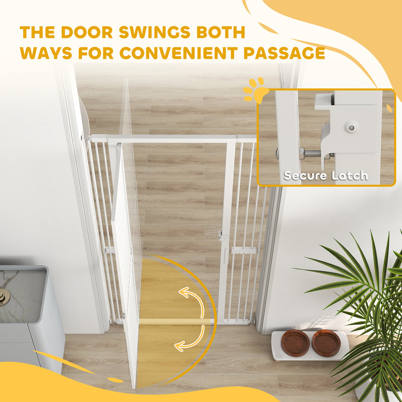 Extra Tall Pet Gate 180cm Pressure Fit for Doorways with Narrow Gaps Grey AOSOM