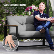 4 Piece Garden Furniture Set with Loveseat Sofa Armchairs and Table Light Grey by Outsunny