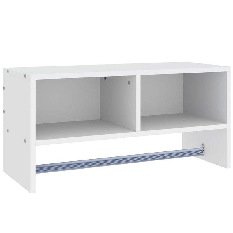 White Wall Mounted Coat Rack With Hooks And Shelf For Hallway Storage And Organisation