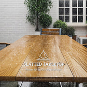 Brown 7 Piece Wooden Outdoor Dining Set with Table and Stackable Chairs