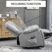 Reclining Massage Armchair with Eight Vibration Points for Relaxation and Comfort Charcoal Grey