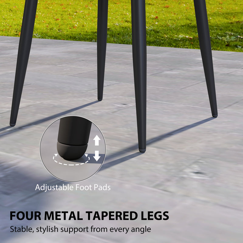 Outdoor Side Table with Weatherproof Top and Stable Frame for Patio or Garden Black Outsunny