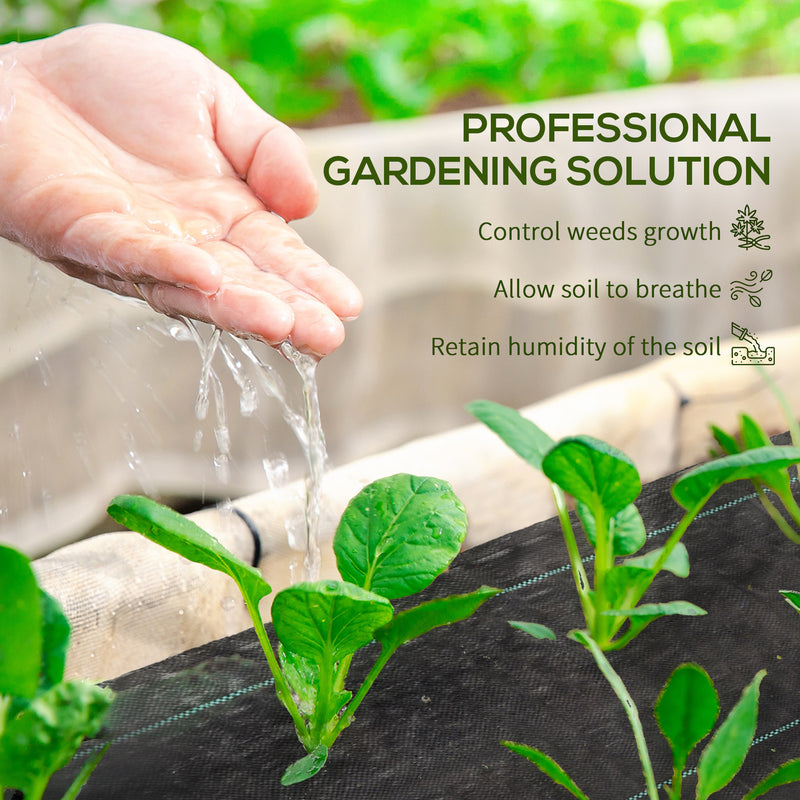 Heavy Duty Weed Control Membrane 2m x 100m For Driveways Lawns And Landscaping, Black