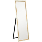 Two Tone Full Length Mirror White and Oak Effect 162 cm Tall Modern Bedroom Decor