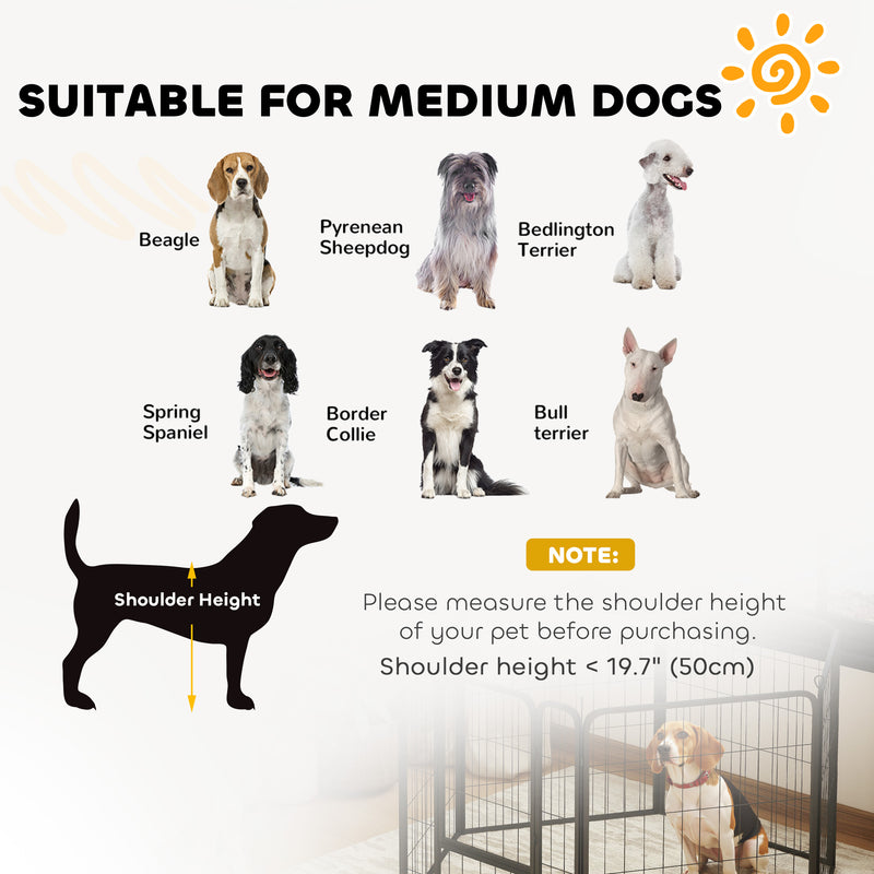 6 Panel Heavy Duty Dog Playpen with Secure Door for Indoor and Outdoor Use 60cm High by PawHut