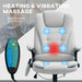 Executive Swivel Office Chair with Massage and Heat High Back Light Grey PU Leather by HOMCOM