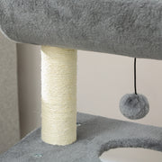 Tall Cat Tree Tower with Scratching Posts Bed Perch and Toy for Indoor Cats Light Grey