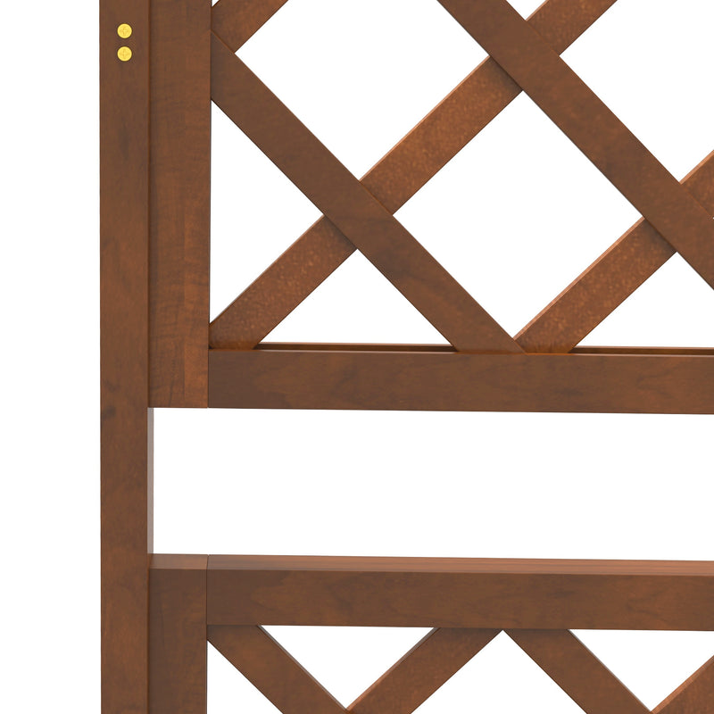 Raised Wooden Trellis Planter Box in Orange for Growing Herbs Flowers and Vegetables