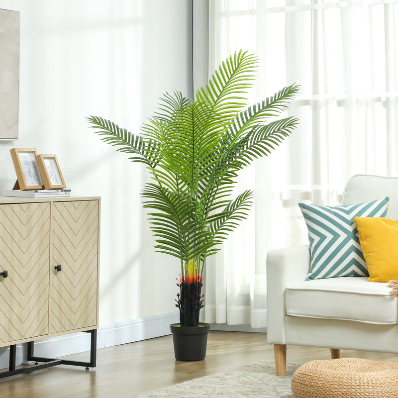 150cm Artificial Areca Palm Tree with 12 Lifelike PE Leaves for Home or Office Decor, Green