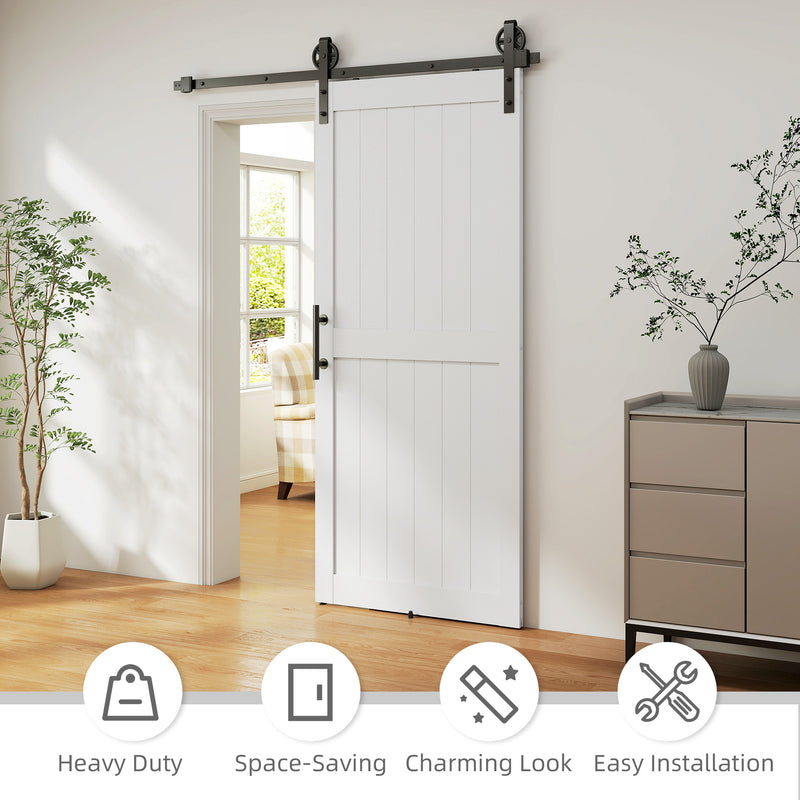 Sliding Barn Door for Quiet Space Saving Access in Kitchens or Utility Rooms White