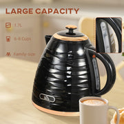 Black 3kW Rapid Boil Honeycomb Cordless Kettle for Fast Heating by HOMCOM
