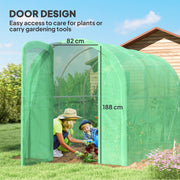 Walk in Polytunnel Greenhouse with Hinged Door and PE Cover 3x2m by Outsunny