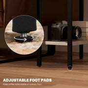 Grey Industrial Side Table with Three Shelves for Storage by HOMCOM