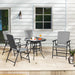 Set of Four Grey Folding Rattan Garden Chairs Lightweight and Durable by Outsunny