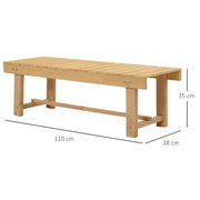 2 Seater Wooden Garden Bench Set for Patio or Indoor Use with Sturdy Fir Wood Frame, Natural