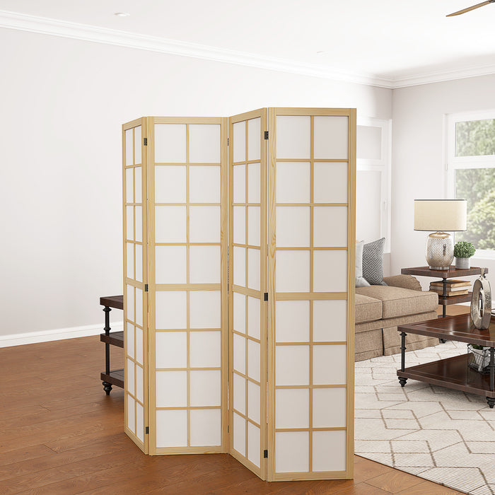 4 Panel Folding Room Divider Freestanding Privacy Screen for Living Room Bedroom 160 x 170cm by HOMCOM