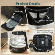 4 Slice Toaster and 17L Rapid Boil Kettle Set With Strix Control For Kitchen Use Black AOSOM