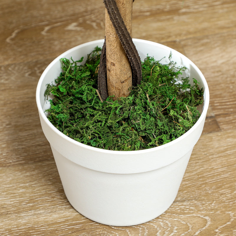 Set of 2 Artificial White Rose Plants in Pots 90cm for Indoor and Outdoor Decor by Outsunny