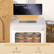 Six Tray Food Dehydrator 35-70 Degrees Centigrade Adjustable Temperature White by HOMCOM