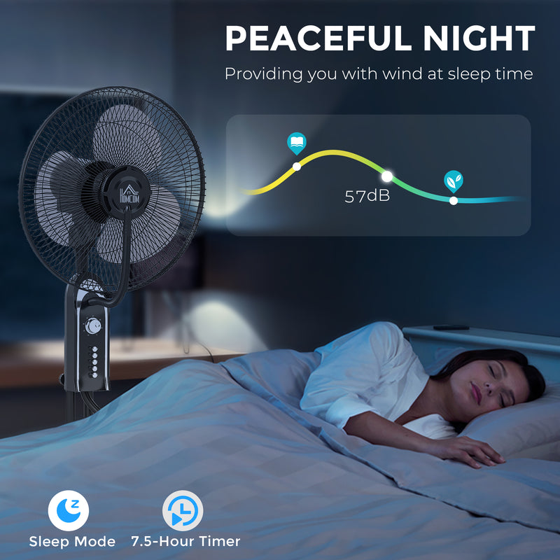 120cm Pedestal Misting Fan with 4 Speeds 3 Modes and 3.2L Tank for Home Use