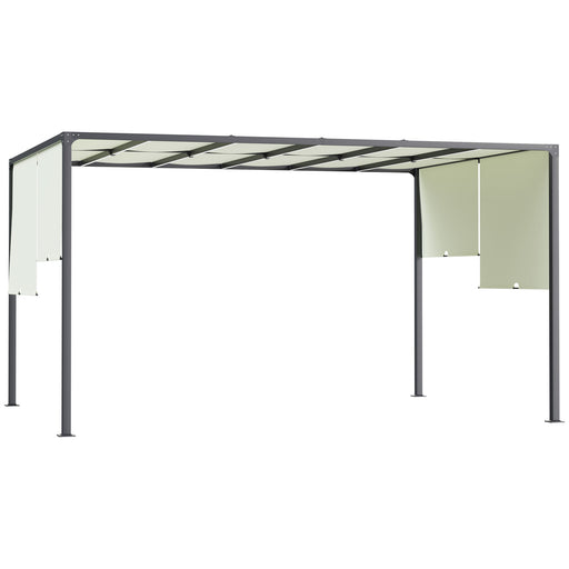3 x 4m Cream White Garden Pergola With UV Resistant Canopy