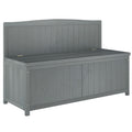 Grey Wooden Garden Storage Bench by Outsunny