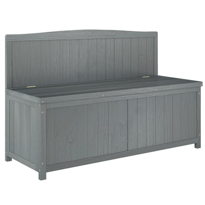 Grey Wooden Garden Storage Bench by Outsunny