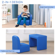 2 in 1 Toddler Sofa Chair for Relaxing and Playing in Bedroom or Playroom, Blue