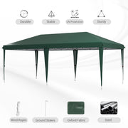 Green 6 x 3 m Pop Up Gazebo with Steel Frame for Outdoor Events by Outsunny