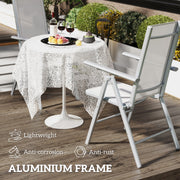 Set of Two Light Grey Aluminium Folding Chairs for Outdoor Use by Outsunny