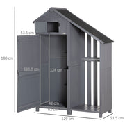 Grey Garden Storage Shed with Shelves and Tilt Roof Ideal for Tools and Outdoor Gear