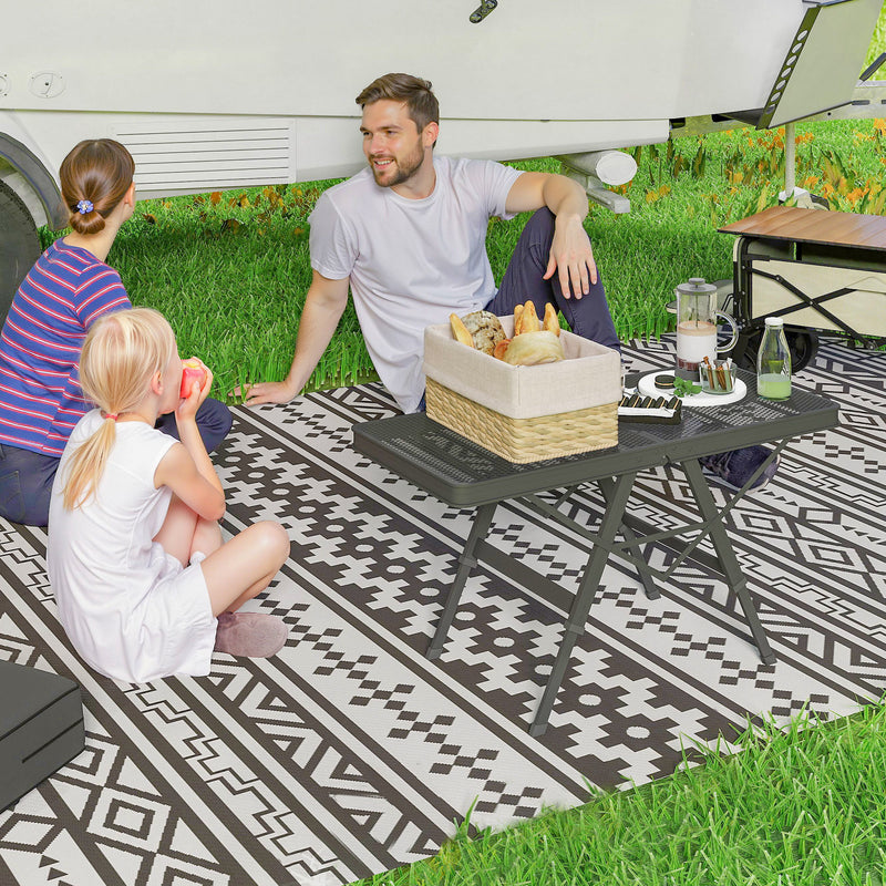 Folding Picnic Table with Adjustable Height for Easy Outdoor Seating Black