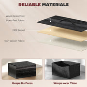 Chest of 4 Fabric Drawers with Wooden Top Ideal for Bedroom or Hallway Storage Black