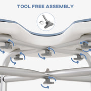 Height Adjustable Padded Shower Stool with U Shaped Seat for Bathroom Safety, Light Blue