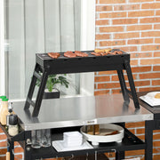 Portable Charcoal BBQ Grill with Folding Legs for Outdoor Cooking by Outsunny