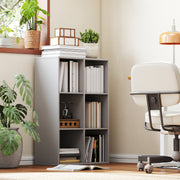6 Cube Storage Bookshelf With Open Shelves For Home Or Office Organisation Light Grey