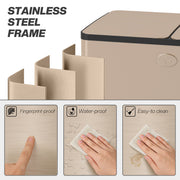 Gold 30L Double Kitchen Recycling Bin with Deodorisers for Waste Separation, Stainless Steel