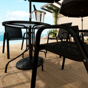 12kg Round Resin Garden Parasol Base Heavy Duty Stand for 38mm 48mm Umbrella Poles Black by Outsunny