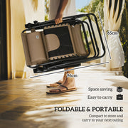 Set of 2 Zero Gravity Outdoor Reclining Chairs with Canopy Cup Holder and Cushion by Outsunny