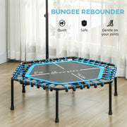 Adjustable Fitness Rebounder Trampoline With LED Lights For Low Impact Workouts Blue AOSOM